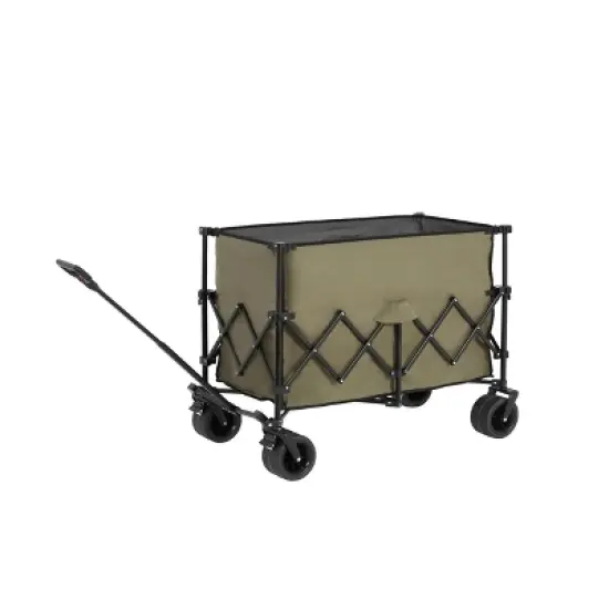 Gulches Beach Wagon, Collapsible, 220 lbs Capacity, Army Green, 300L Utility Cart with Big Wheels image {8}