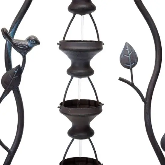 41" Metal Seven Hanging Cup Tier Layered Floor Fountain Bronze - Alpine Corporation image {5}