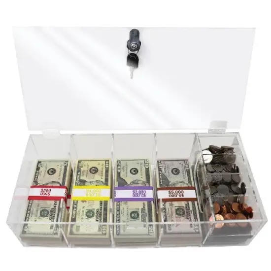 Nadex Coins&trade; 5-Compartment Currency Tray with Locking Cover in Clear image {6}