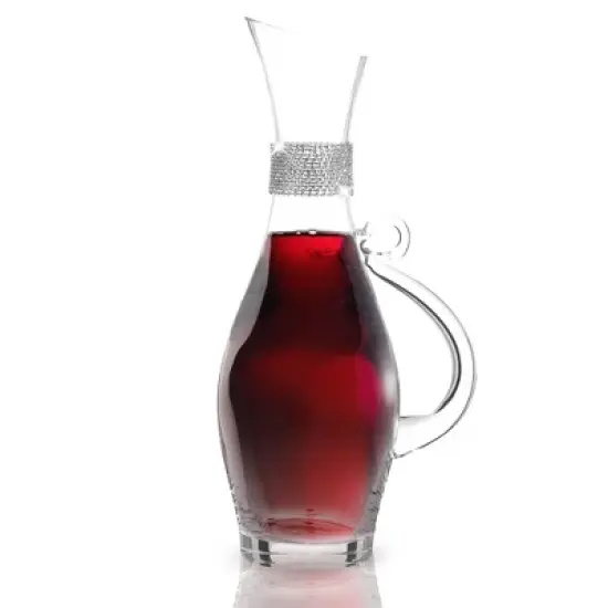 Berkware Elegant Large Wine Decanter with Dazzling Rhinestone Design - 40oz image {11}