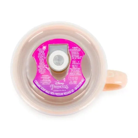 Silver Buffalo Disney Princess Ceramic Soup Mug with Vented Lid | Holds 24 Ounces image {1}