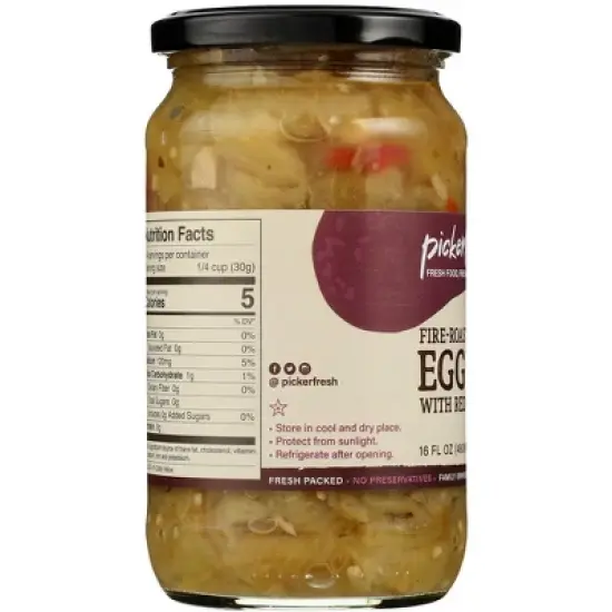 Pickerfresh Fire-Roasted Eggplant With Red Pepper - Case of 6/16 oz image {3}