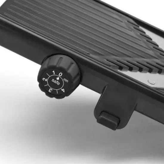 Cuisinart V-Blade Mandoline: Stainless Steel & Plastic Slicer, 2 Blades, Soft-Grip Handle, Freestanding, Black image {3}