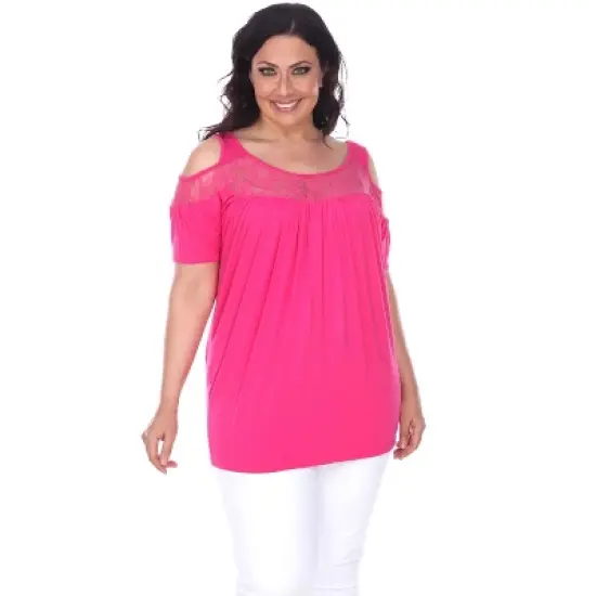 Women's Plus Size Cut Out Shoulder Bexley Tunic Top - White Mark image {11}