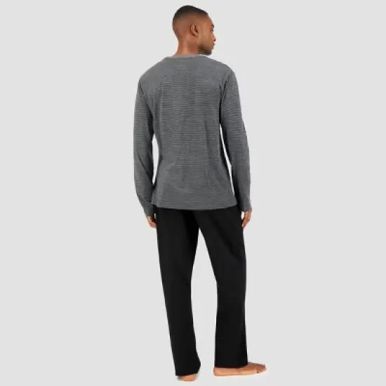 Hanes Premium Men's Striped Long Sleeve Pajama Set image {6}