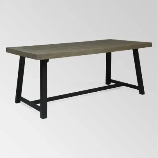 Baxley 6pc Acacia Dining Set with Bench - Sandblast Gray/Gray - Christopher Knight Home image {5}