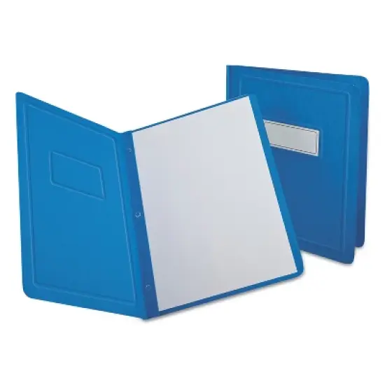 Oxford Report Cover 3 Fasteners Panel and Border Cover Letter Light Blue 25/Box 52501 image {2}