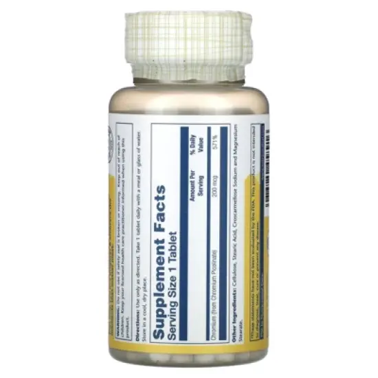 Solaray Chromium Picolinate Tablets, 200 mcg | 200 Count image {1}