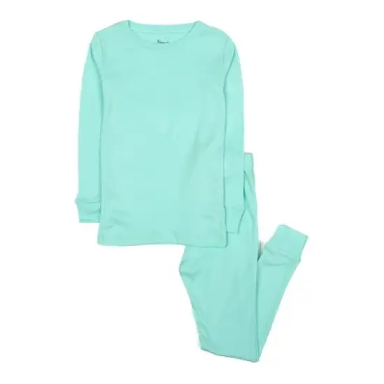 Leveret Kids Two Piece Long Sleeve Cotton Solid Classic Color Pajamas image {11}