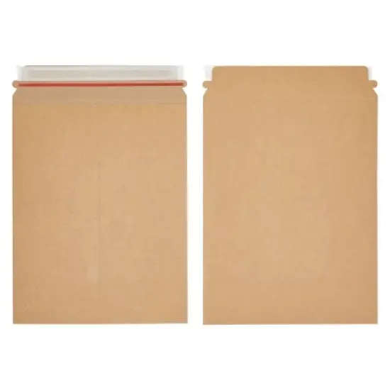 Juvale 25-Pack Stay Flat Rigid Mailers 9x11.5 with Self Adhesive Seal, 450 GSM Sturdy Brown Cardboard Envelopes image {7}