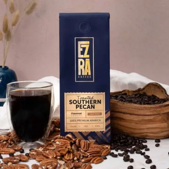 Ezra Coffee Toasted Southern Pecan- Whole Beans Light Roast Coffee - 12oz image {3}