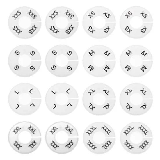 Unique Bargains Reusable Round Clothes Dividers Blank Labels 16 Pcs White image {4}