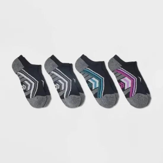 Women's 4pk Cushioned Sprint Striped Mesh No Show Athletic Socks - All in Motion&trade; 4-10 image {3}