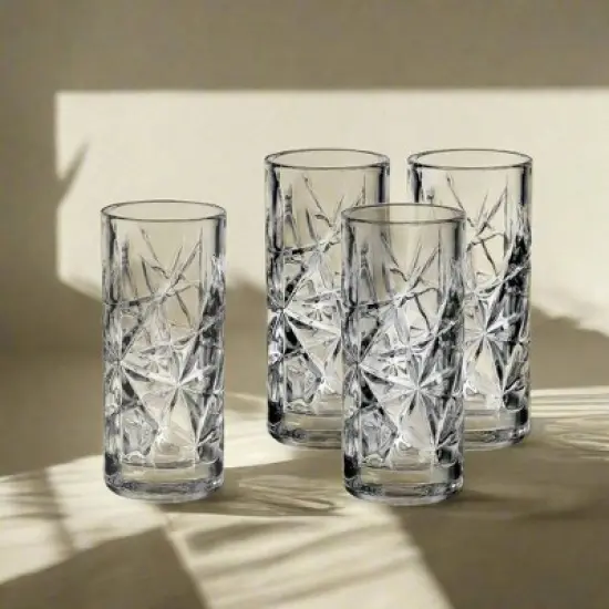 Godinger Silver Set of 4 Graffiti Shot Glasses: Crystal Drinkware, Hand Wash, 2 oz Capacity, Service for 6, Clear image {2}