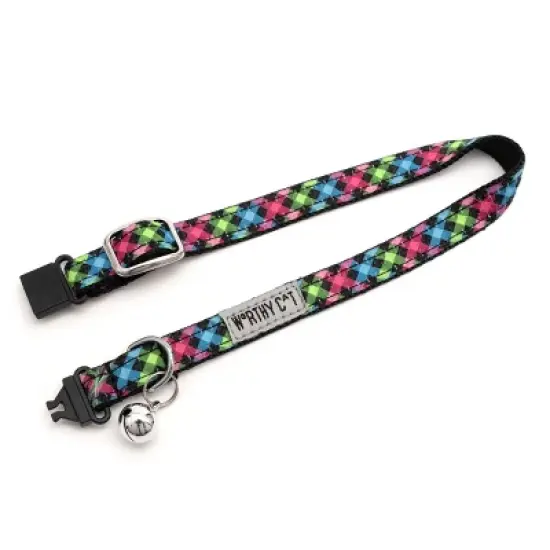The Worthy Dog Carnival Check Breakaway Adjustable Cat Collar image {1}