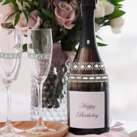 Wrapables 3 Yards Self Adhesive Crystal Rhinestone Ribbons, Diamond Bling Tape Strips Trim for DIY Crafts Wedding Party Decoration (3 Rolls), Silver image {8}