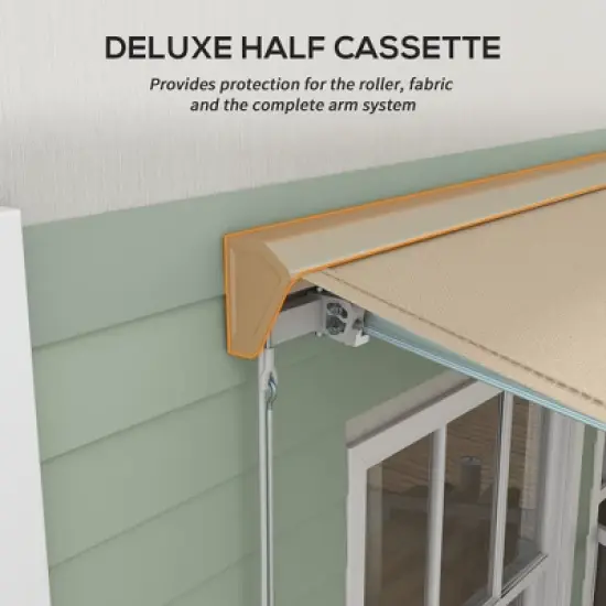 Outsunny 16.5' x 10' Electric Awning, Patio Retractable Awning with LED Lights and Remote Controller, Cream White image {4}