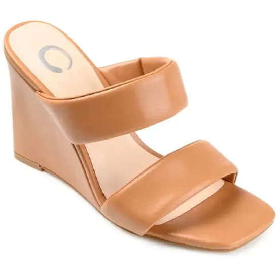 Journee Collection Womens Kailee Tru Comfort Foam Slip On Open Square Toe Wedge Sandals image {11}