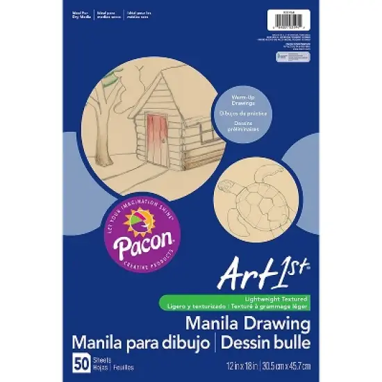 Pacon Art1st Lightweight Drawing Paper Manila 50 Sheets (PAC103194) PAC103194-6 image {1}