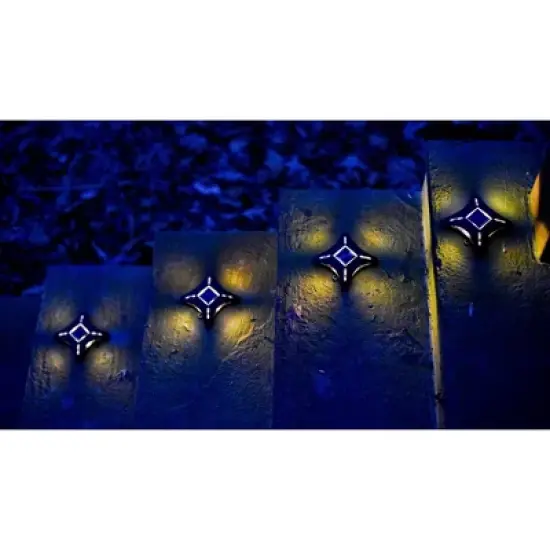 Maxsa Innovations 4pk Ninja Stars Solar Powered LED Accent Deck Lights image {4}