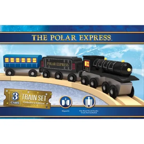 MasterPieces Wood Train Sets - The Polar Express 3 Piece Train Set image {1}