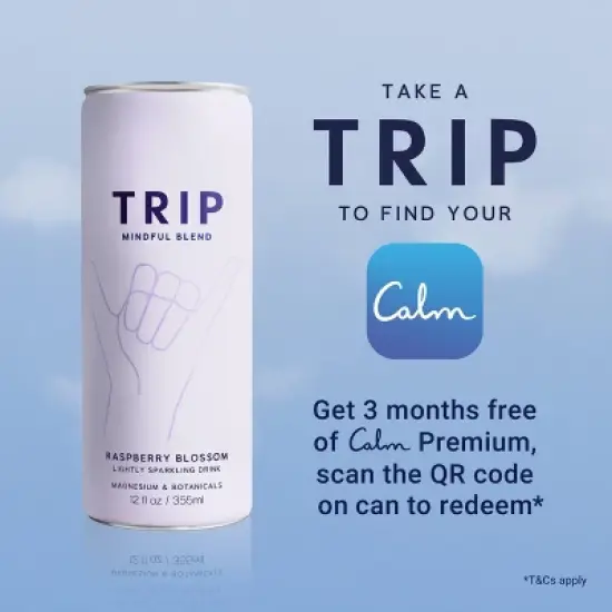 Trip Mindful Blend Raspberry Orange Blossom Lightly Sparkling Botanical - 12 fl oz Can image {2}