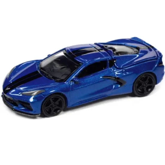 2020 Chevrolet Corvette Elkhart Lake Blue Metallic "Sports Cars" Limited Edition 1/64 Diecast Model Car by Auto World image {1}
