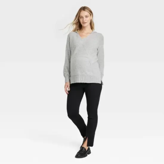 Nursing Hoodie Maternity And Beyond Pullover - Isabel Maternity by Ingrid & Isabel&trade; Light Gray image {2}