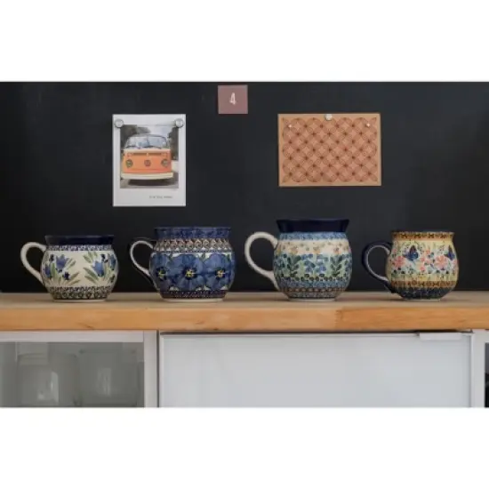 Blue Rose Polish Pottery K090  Manufaktura Bubble Mug image {1}