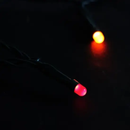 Northlight 15 Orange and Yellow Micro LED Thanksgiving Lights - 5.7 ft Green Wire image {2}