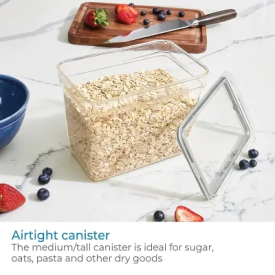 iDESIGN Medium Tall Dry Goods Storage Bin The Fresh Collection Clear Bin: Plastic Kitchen Cabinet Organizer, 6"x8"x5" image {3}