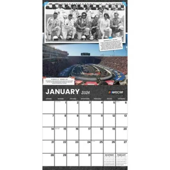 TF Publishing 2024 Wall Calendar 12"x12" Nascar Heritage image {1}