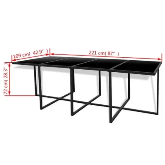 vidaXL Outdoor Dining Set Black, White image {6}