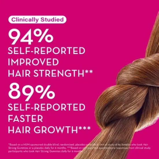 HUM Nutrition Hair Strong Vegan Gummies for Hair Growth + Strength + Thickness - 60ct image {2}