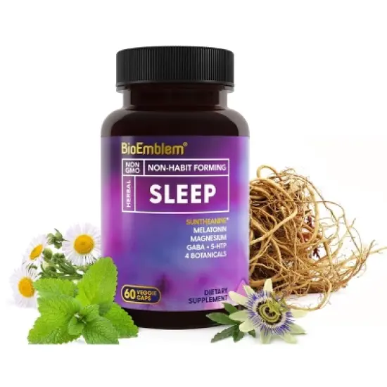 BioEmblem Natural Sleep Aid for Adults with Melatonin 60ct image {7}
