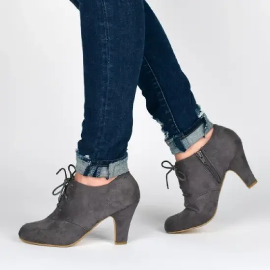 Journee Collection Womens Leona Inside Zip Block Heel Booties image {8}