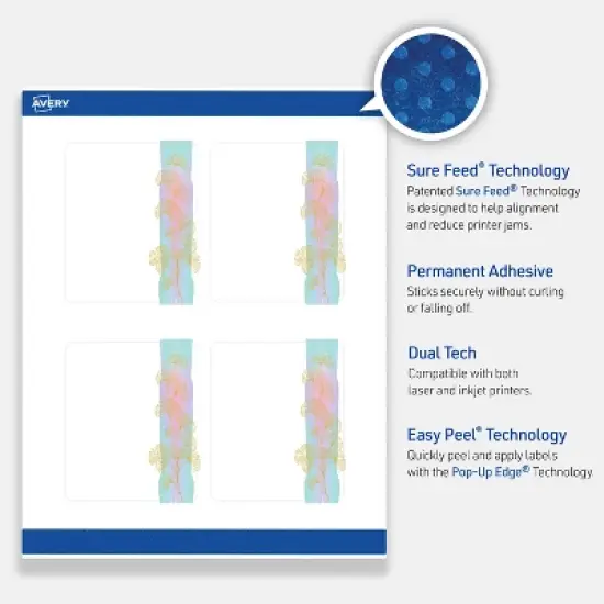 Avery Rectangle Labels, Floral Design, 4" x 3-1/3" image {2}