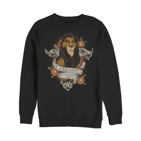 Men's Lion King Scar Surrounded By Idiots Tattoo Sweatshirt image {4}