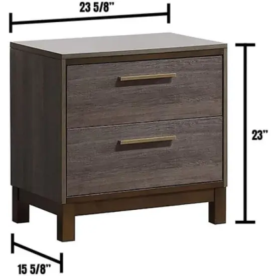 Kumasinova 23" Two-Tone Modern Nightstand,Bedside Table with Brass Pulls&Metal Glides,Night Stand with Drawers,Nightstands for Bedroom image {1}
