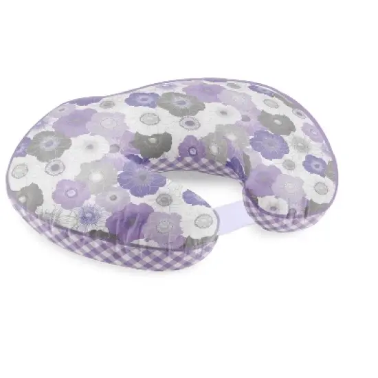 Bacati - 3 pc Watercolor Floral Purple Gray Hugster Feeding & Infant Support Nursing Pillow  image {2}
