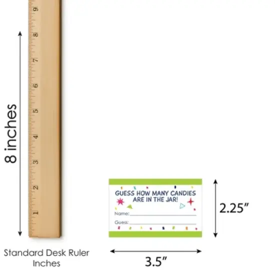 Big Dot of Happiness Cheerful Happy Birthday - How Many Candies Colorful Birthday Party Game - 1 Stand and 40 Cards - Candy Guessing Game image {6}