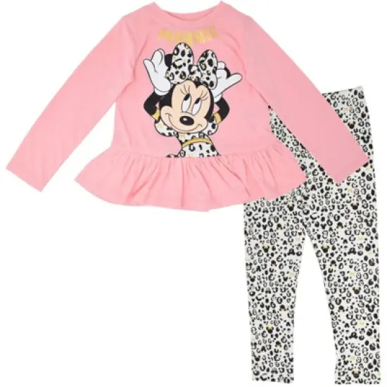 Disney Minnie Mouse Mickey Mouse T-Shirt and Leggings Outfit Set Infant to Big Kid image {12}