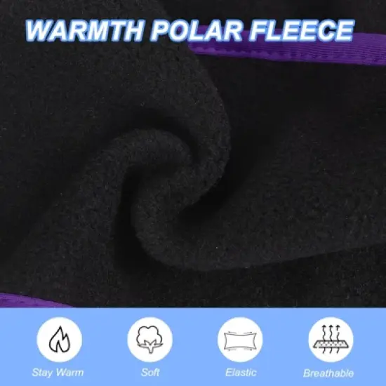 Unique Bargains Polar Fleece Stretchy Winter Running Sweatband with Button Ear Headband image {2}