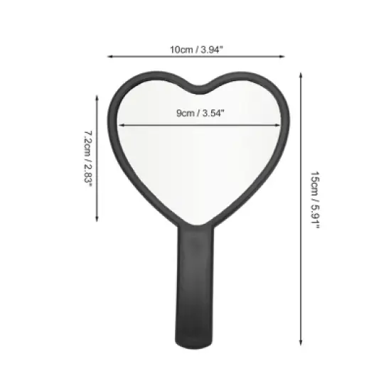 Unique Bargains Heart-shaped Handheld Mirror 1 Pc image {1}