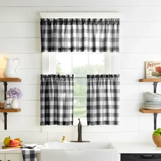 Farmhouse Living Buffalo Check Window Valance - 60" x 15" - Elrene Home Fashions image {1}