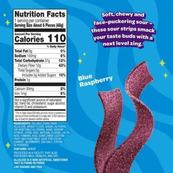 JOYRIDE Sour Blue Raspberry Strips - 1.7oz image {2}