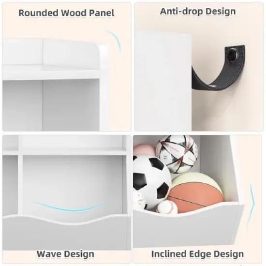 Garvee 3-Tier Kids Bookshelf and Bookcase for Storage Books and Toys,Multi Shelf with Cubby Cabinet for Kids Bedroom,Playroom and Nursery image {5}