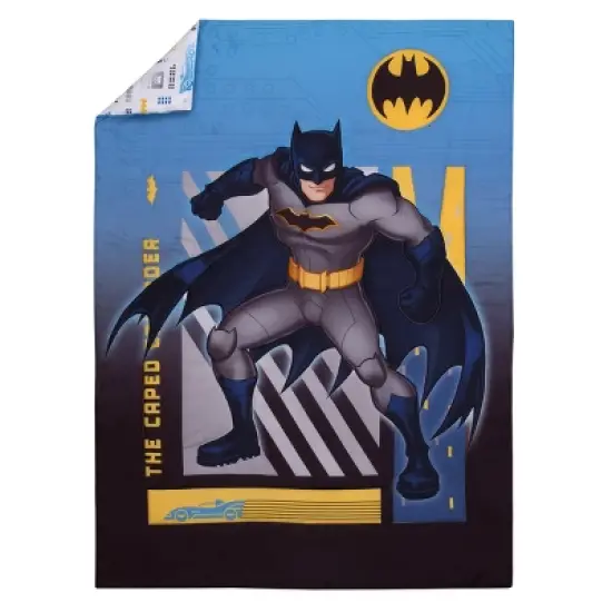 Warner Brothers Batman The Caped Crusader Navy, Gray, and Yellow Bat-Signal 4 Piece Toddler Bed Set image {1}