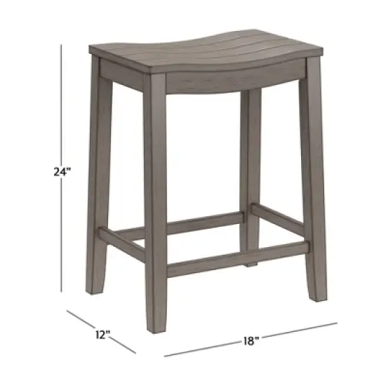 Fiddler Backless 24" NonSwivel Counter Height Barstool Aged Gray - Hillsdale Furniture image {10}