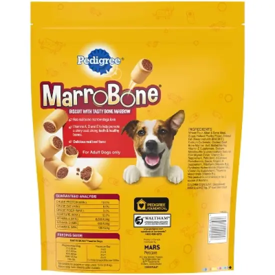 Pedigree Beef and Marrow Bone Flavor Bones and Crunchy Dog Treats - 6lbs image {1}
